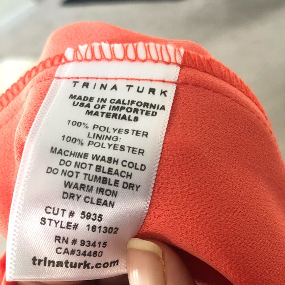 Trina Turk Womens Dress Shift Open Back Orange 8 - Picture 8 of 8